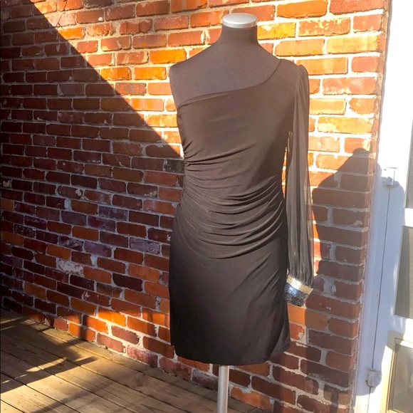 EUC black one shoulder dress - Picture 1 of 7